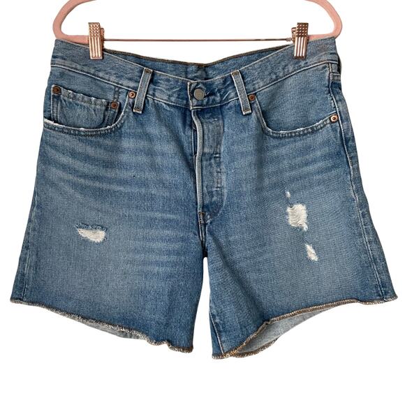 Levi's Pants - Levis Shorts Womens Size 30 Blue 501 Denim Cotton Cut Off‎ Distressed Grunge